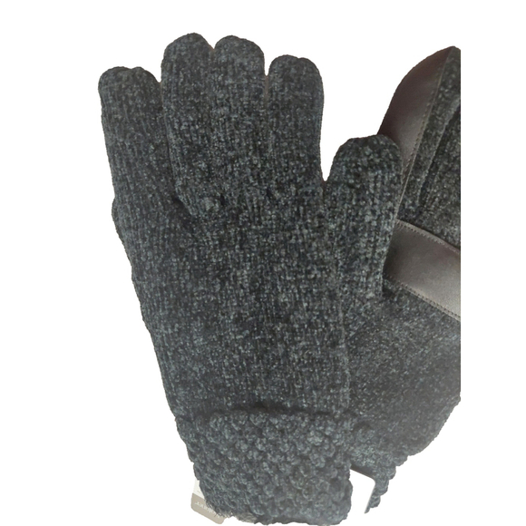 Isotoner Signature Black Chenille Cable-Knit Gloves Sz One Size NWT - Picture 5 of 11